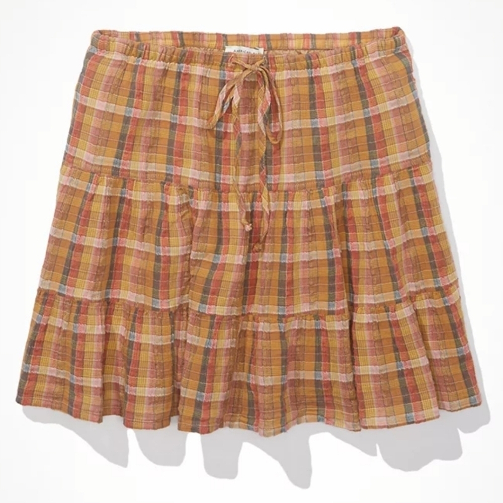 NWT AE Tie-Waist Tiered Mini Skirt Size S
